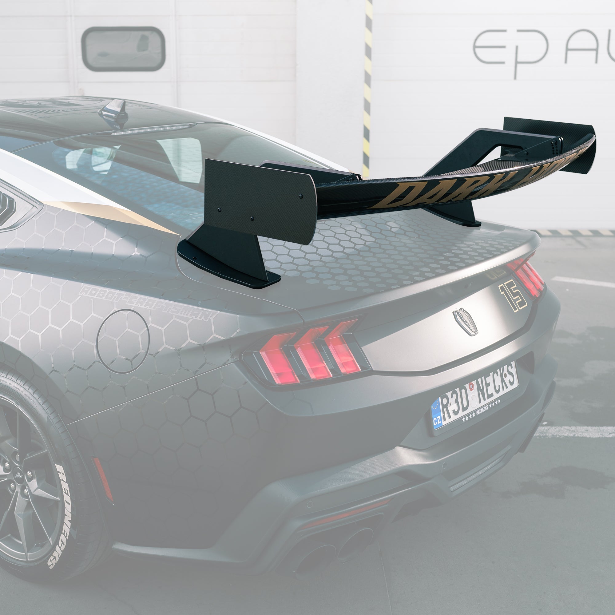 RBT GT4 Style Dry - Carbon Fibre Rear Spoiler for Ford Mustang S550.1 - S550.2 & 2024+ Models Aftermarket Carbon Fiber Part / Bodykit - Robot Bodykits