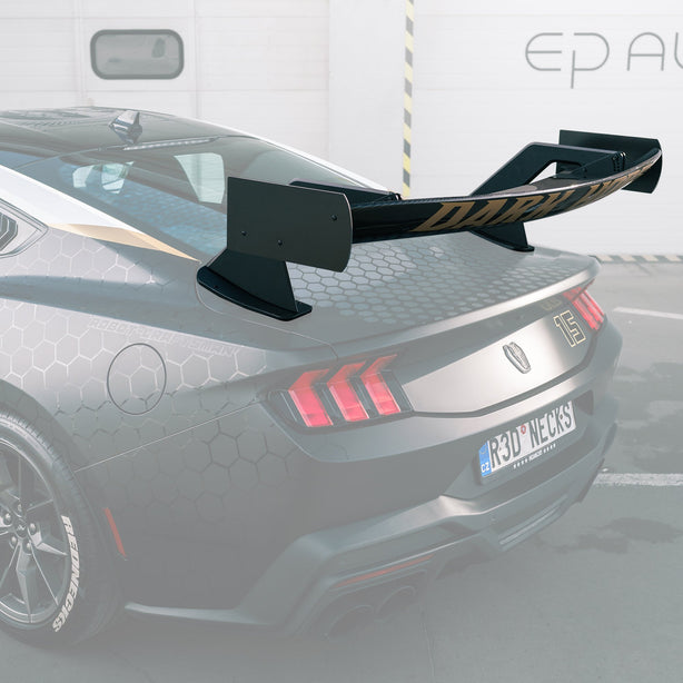 RBT GT4 Style Dry - Carbon Fibre Rear Spoiler for Ford Mustang S550.1 - S550.2 & 2024+ Models Aftermarket Carbon Fiber Part / Bodykit - Robot Bodykits