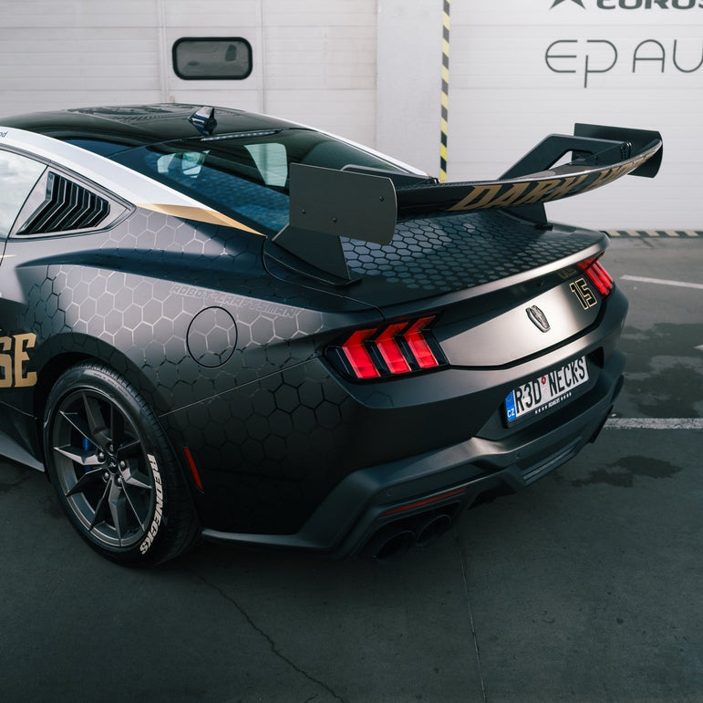 RBT GT4 Style Dry - Carbon Fibre Rear Spoiler for Ford Mustang S550.1 - S550.2 & 2024+ Models Aftermarket Carbon Fiber Part / Bodykit - Robot Bodykits