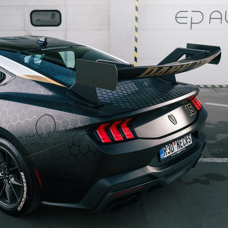 RBT GT4 Style Dry - Carbon Fibre Rear Spoiler for Ford Mustang S550.1 - S550.2 & 2024+ Models Aftermarket Carbon Fiber Part / Bodykit - Robot Bodykits