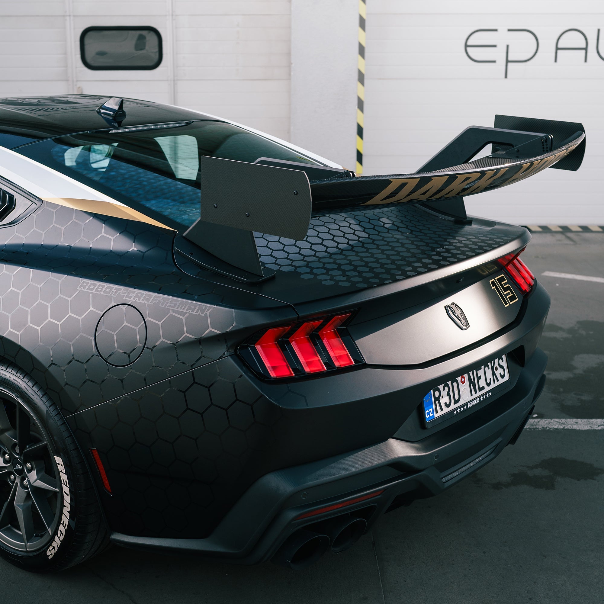 RBT GT4 Style Dry - Carbon Fibre Rear Spoiler for Ford Mustang S550.1 - S550.2 & 2024+ Models Aftermarket Carbon Fiber Part / Bodykit - Robot Bodykits