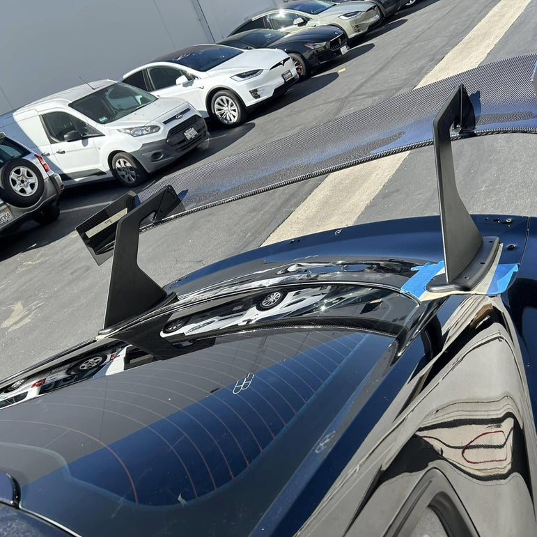 RBT GT4 Style Dry - Carbon Fibre Rear Spoiler for Ford Mustang S550.1 - S550.2 & 2024+ Models Aftermarket Carbon Fiber Part / Bodykit - Robot Bodykits