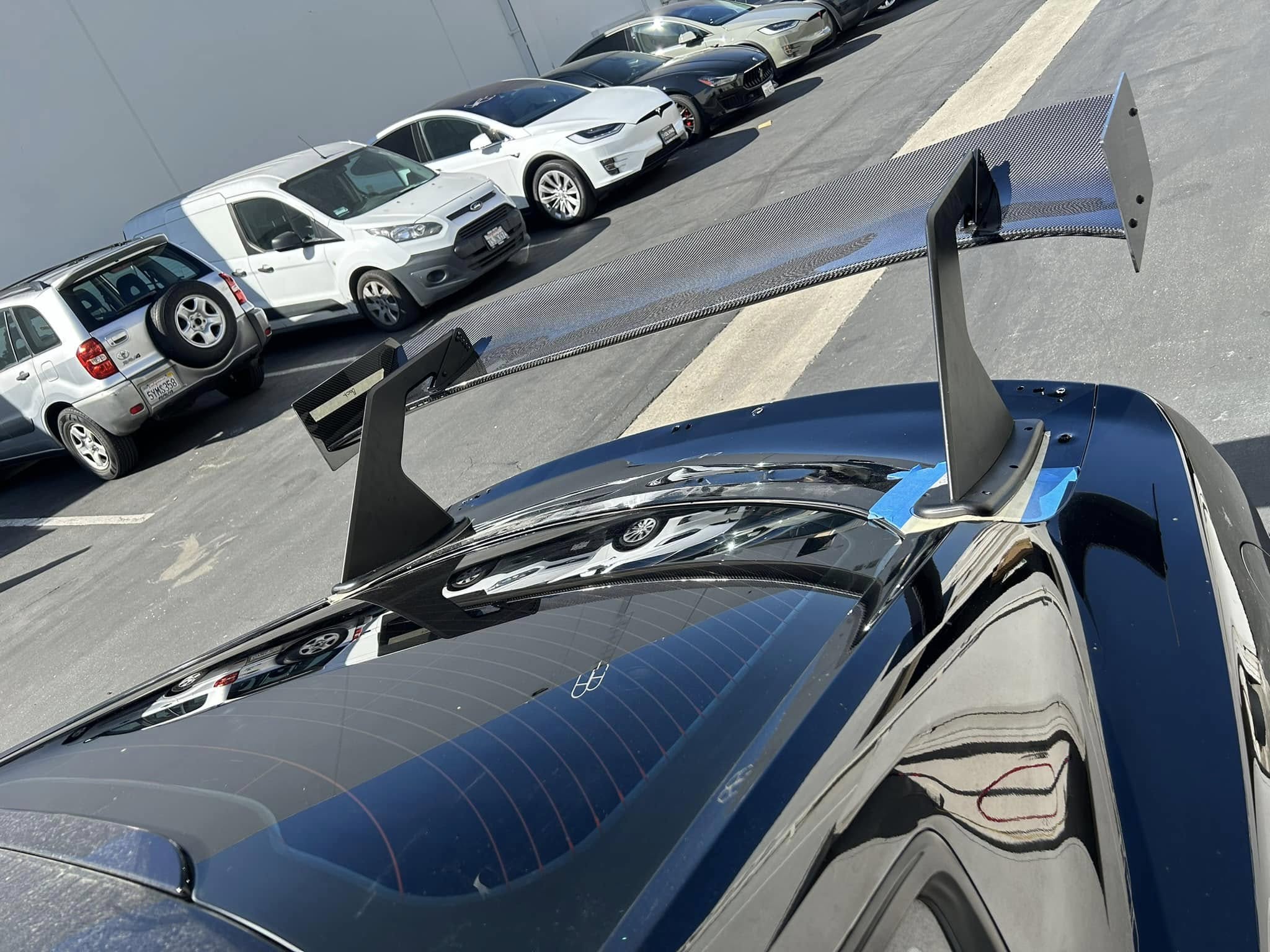 RBT GT4 Style Dry - Carbon Fibre Rear Spoiler for Ford Mustang S550.1 - S550.2 & 2024+ Models Aftermarket Carbon Fiber Part / Bodykit - Robot Bodykits