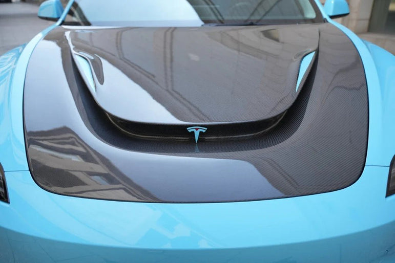 RBT Tuning Carbon Hood for Tesla Model 3 Highland / Performance 2024 - ON Aftermarket Carbon Fiber Part / Bodykit - Robot Bodykits