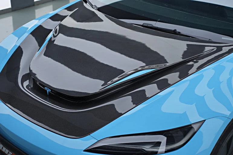 RBT Tuning Carbon Hood for Tesla Model 3 Highland / Performance 2024 - ON Aftermarket Carbon Fiber Part / Bodykit - Robot Bodykits