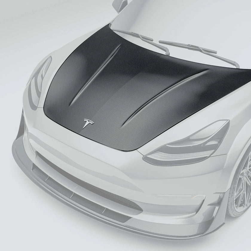 RevoZport Tesla Model 3 2019-2024 (Gen 1) Bonnet Aftermarket Carbon Fiber Part / Bodykit - Robot Bodykits