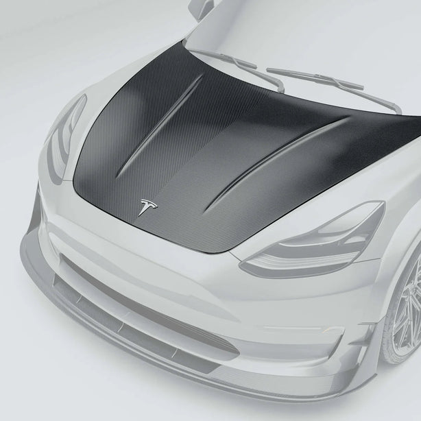 RevoZport Tesla Model 3 2019-2024 (Gen 1) Bonnet Aftermarket Carbon Fiber Part / Bodykit - Robot Bodykits