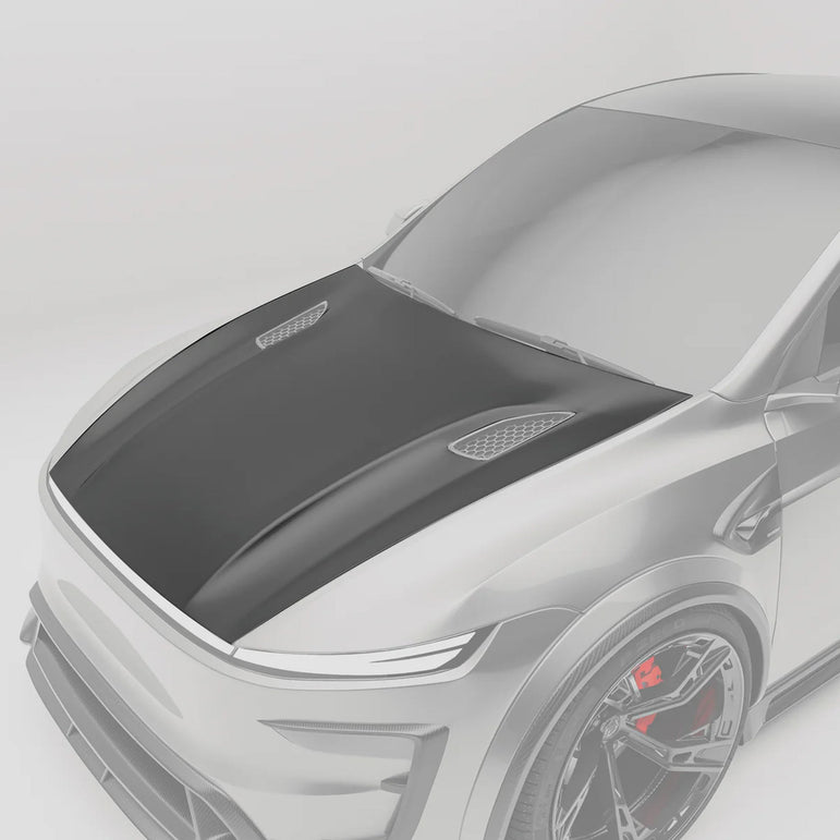 RevoZport Tesla Model Y Juniper 2024 (Gen 2) Carbon Fiber Hood / Bonnet Aftermarket Carbon Fiber Part / Bodykit - Robot Bodykits