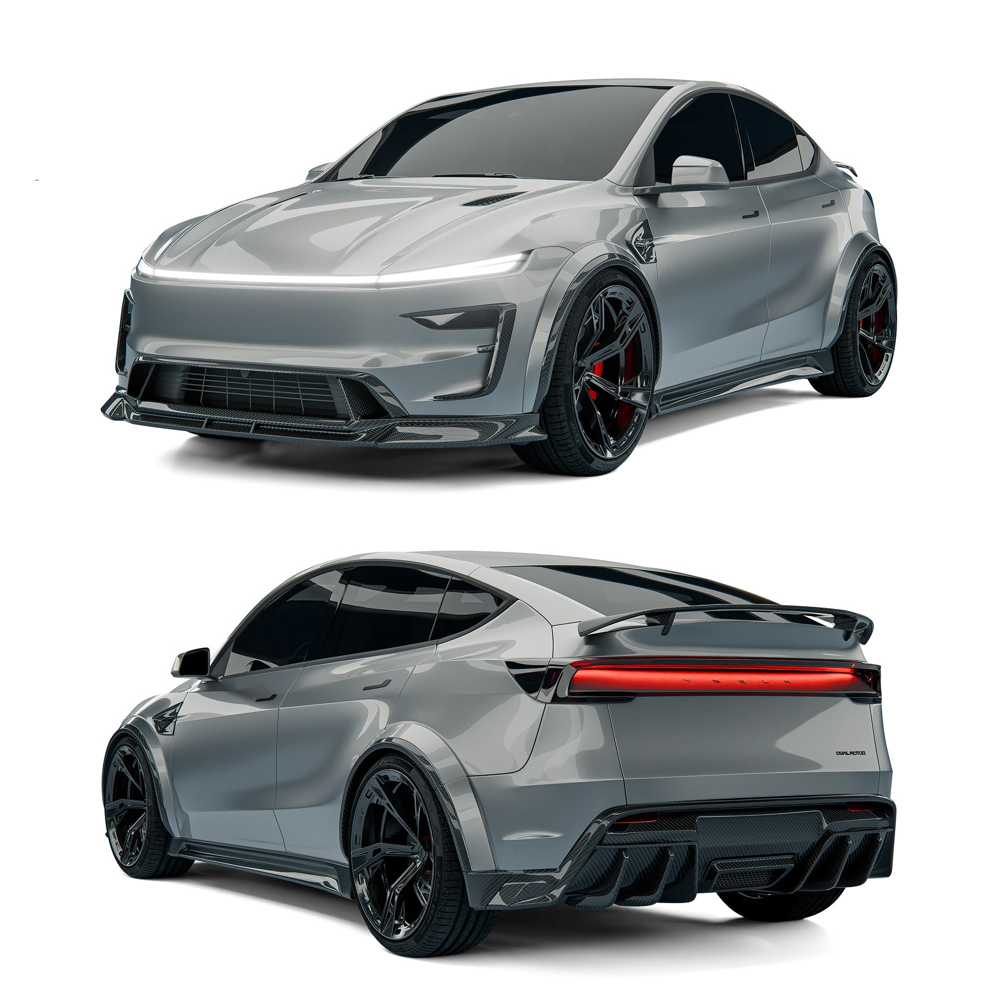 RevoZport Tesla Model Y Juniper 2024 (Gen 2) Full Carbon Wide Arch Body Kit Aftermarket Carbon Fiber Part / Bodykit - Robot Bodykits