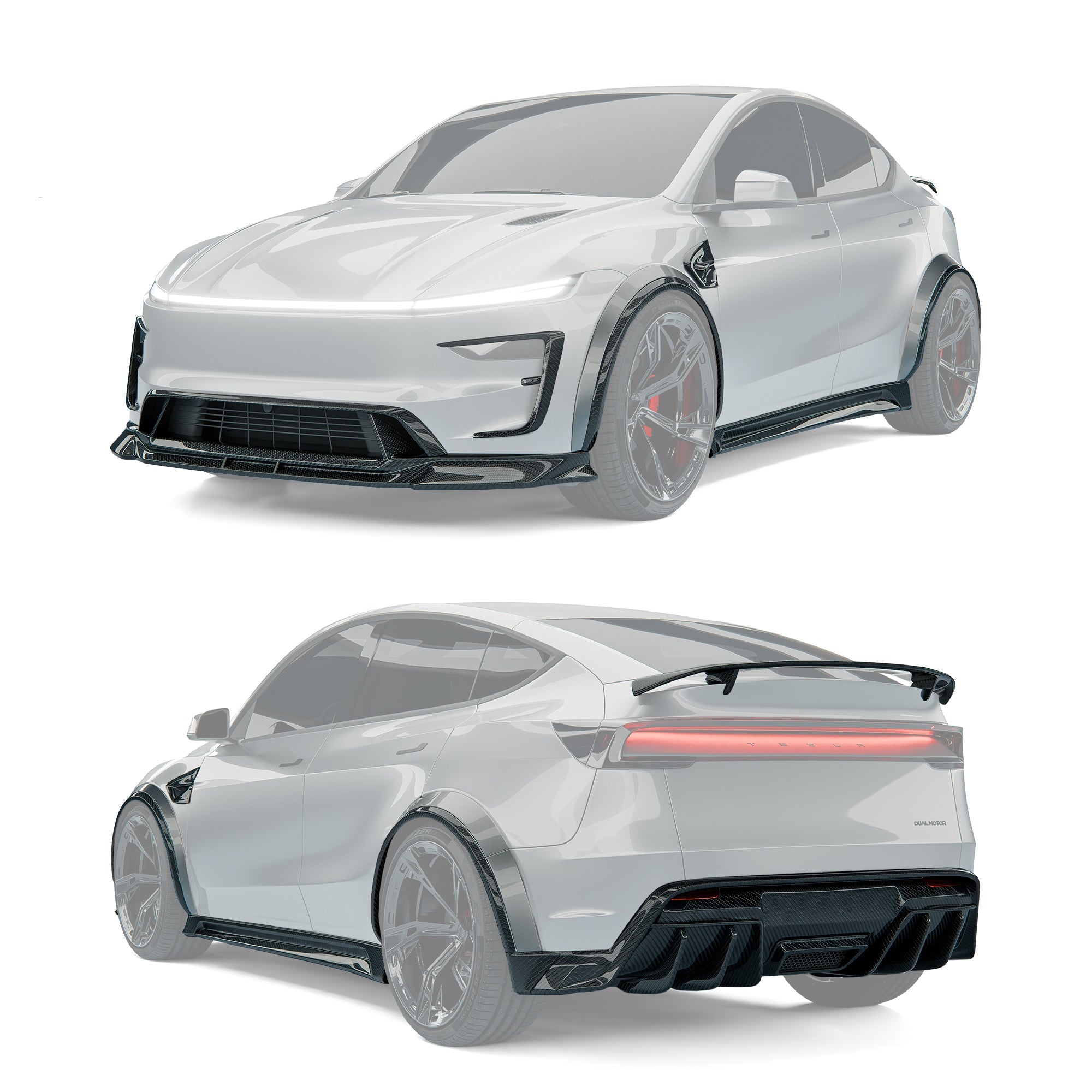 RevoZport Tesla Model Y Juniper 2024 (Gen 2) Full Carbon Wide Arch Body Kit Aftermarket Carbon Fiber Part / Bodykit - Robot Bodykits