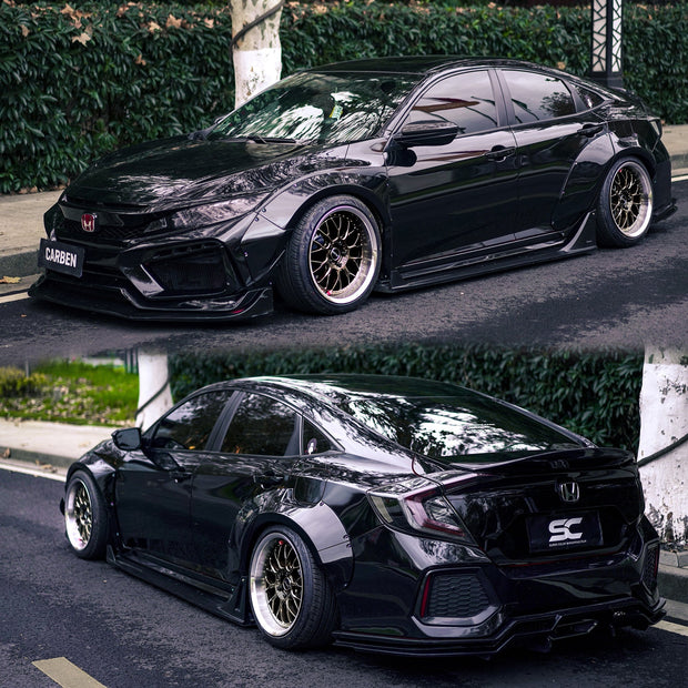 Robot 10th Gen Honda Civic SEDAN FRP Complete Widebody Kit Aftermarket Carbon Fiber Part / Bodykit - Robot Bodykits