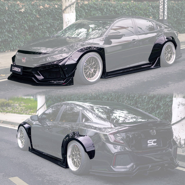 Robot 10th Gen Honda Civic SEDAN / Hatchback FRP Complete Widebody Kit Aftermarket Carbon Fiber Part / Bodykit - Robot Bodykits