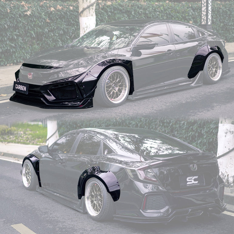 Robot 10th Gen Honda Civic SEDAN / Hatchback FRP Complete Widebody Kit Aftermarket Carbon Fiber Part / Bodykit - Robot Bodykits