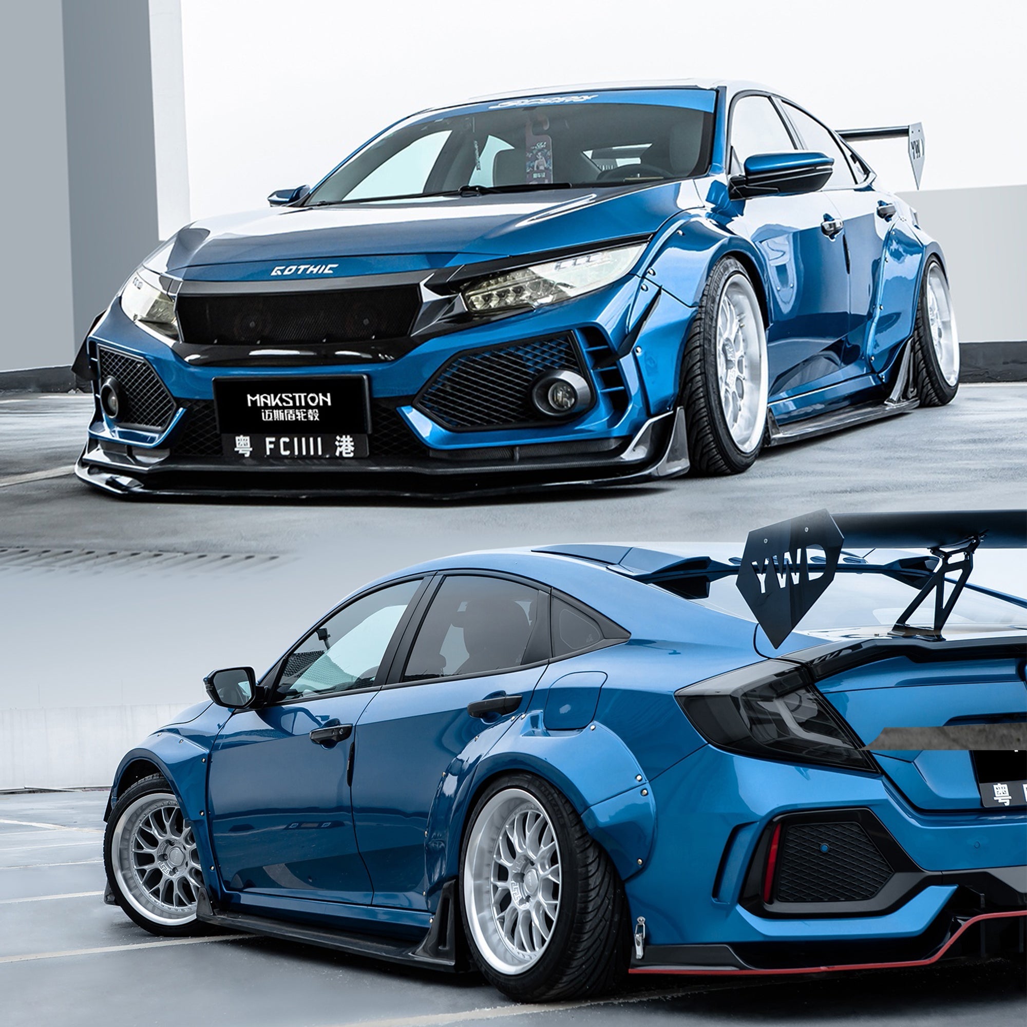 Robot 10th Gen Honda Civic SEDAN / Hatchback FRP Complete Widebody Kit Aftermarket Carbon Fiber Part / Bodykit - Robot Bodykits
