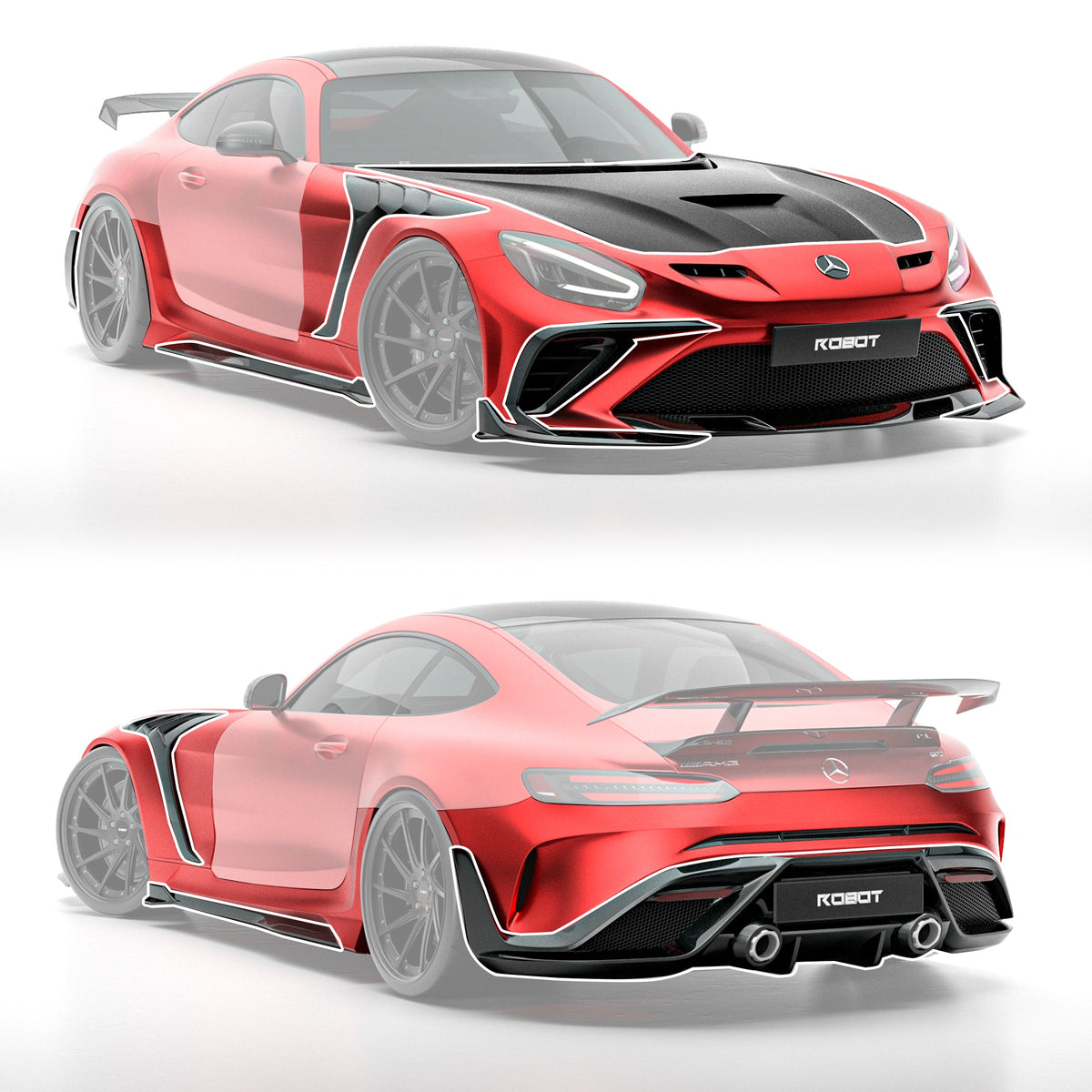 ROBOT AMG GT Paragon FRP/ WCF Body Kit for Mercedes-AMG GT (C190) Models Aftermarket Carbon Fiber Part / Bodykit - Robot Bodykits