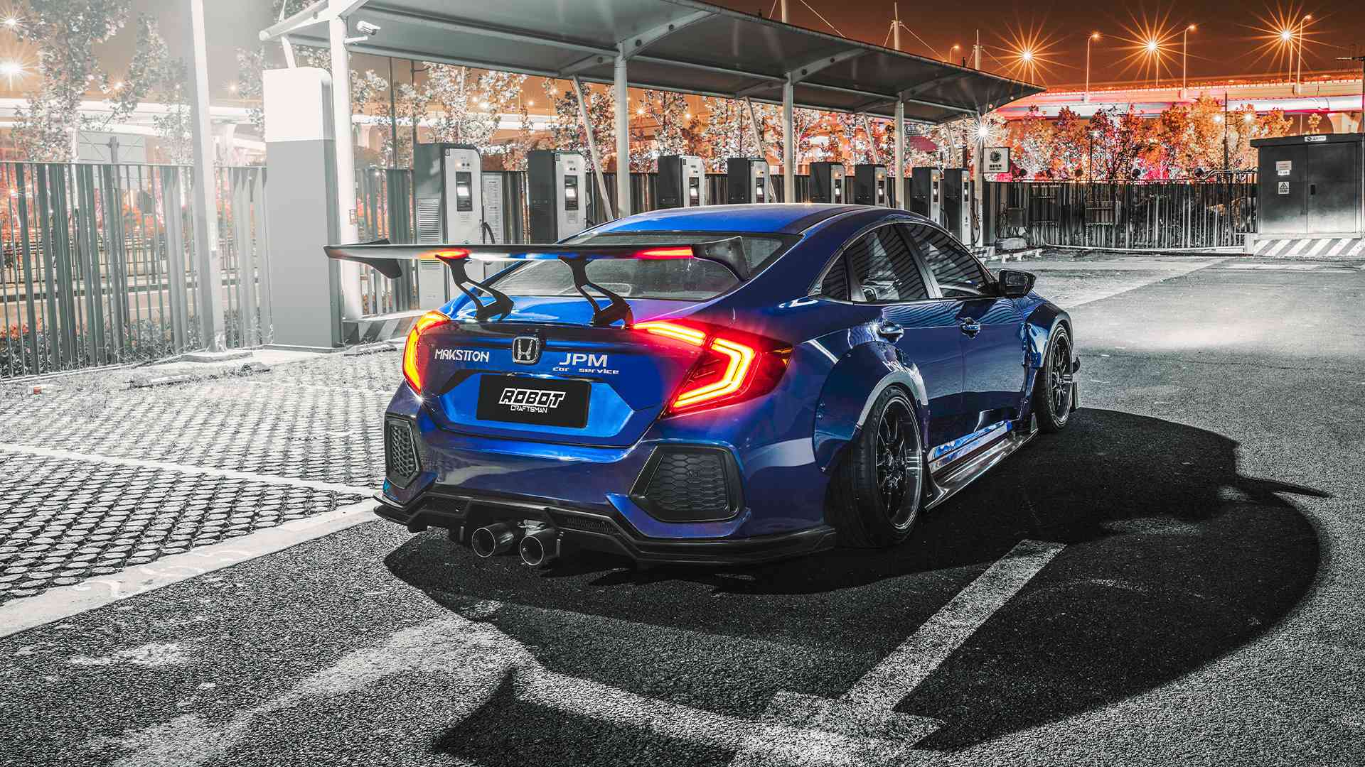 Robot Craftsman 10th Gen Honda Civic GT Wing (Sedan Only) Aftermarket Carbon Fiber Part / Bodykit - Robot Bodykits
