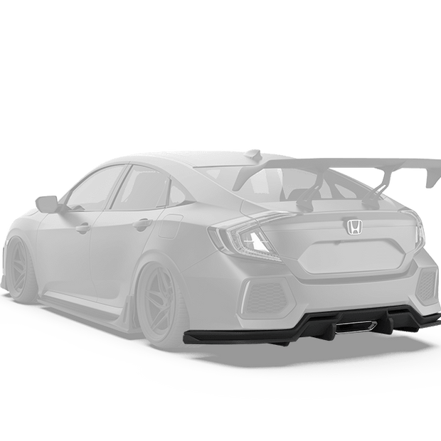 Robot Craftsman 10th Gen Honda Civic Rear Bumper & Diffuser (Sedan Only) Aftermarket Carbon Fiber Part / Bodykit - Robot Bodykits