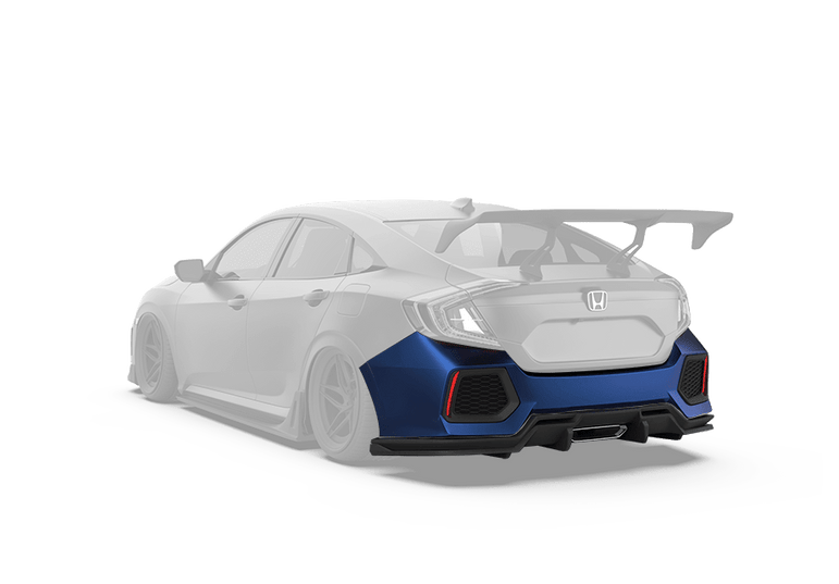 Robot Craftsman 10th Gen Honda Civic Rear Bumper & Diffuser (Sedan Only) Aftermarket Carbon Fiber Part / Bodykit - Robot Bodykits