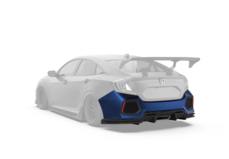 Robot Craftsman 10th Gen Honda Civic Rear Bumper & Diffuser (Sedan Only) Aftermarket Carbon Fiber Part / Bodykit - Robot Bodykits