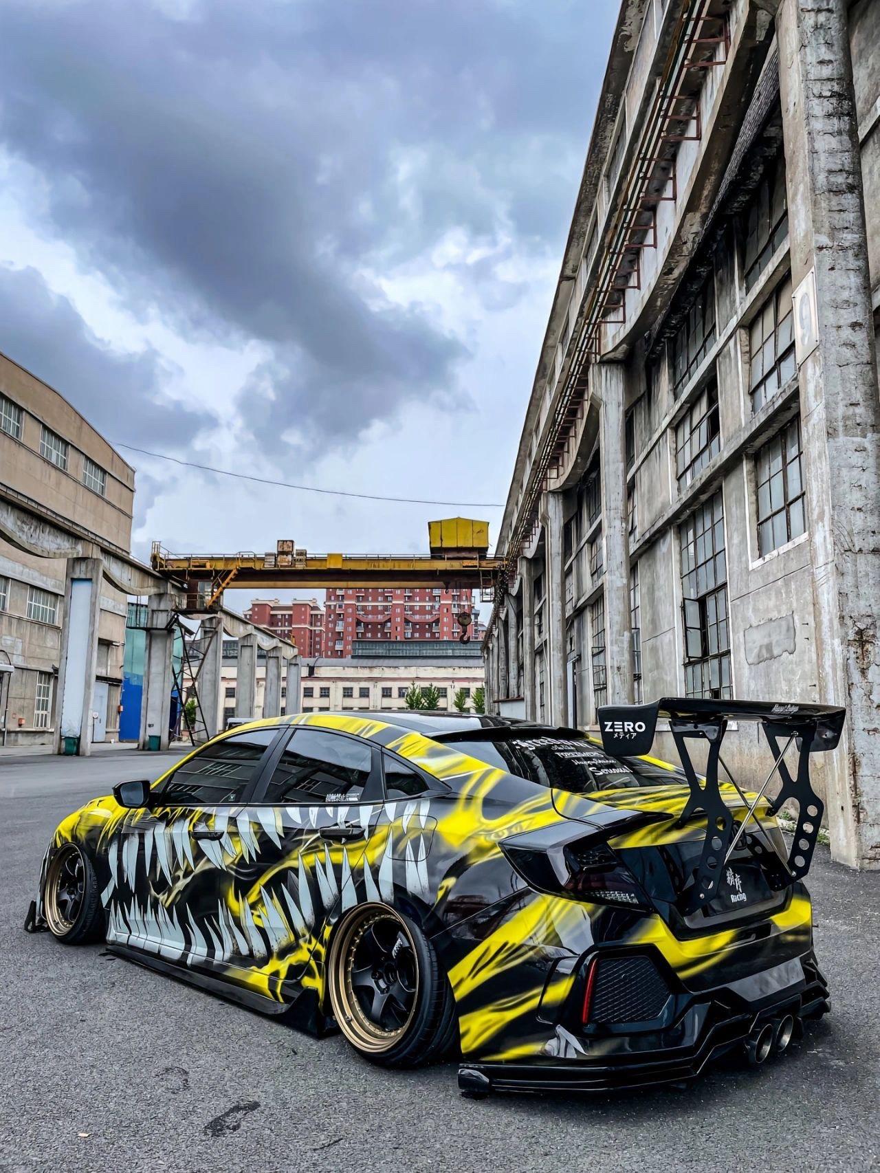 Robot Craftsman 10th Gen Honda Civic Rear Bumper & Diffuser (Sedan Only) Aftermarket Carbon Fiber Part / Bodykit - Robot Bodykits