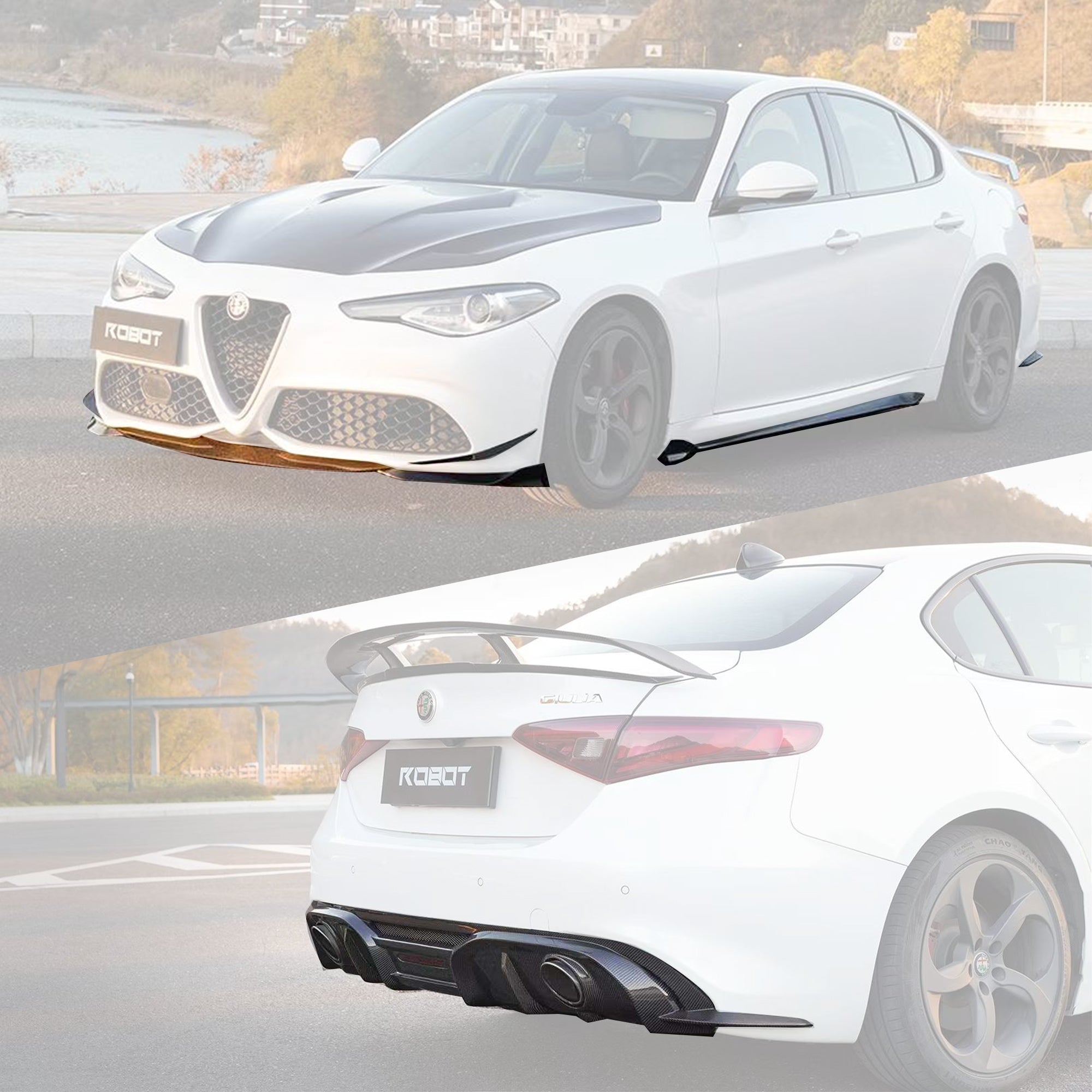 Robot Craftsman Alfa Romeo Giulia Lowline Bodykit (Hydrogai Series) - Base FRP kit Aftermarket Carbon Fiber Part / Bodykit - Robot Bodykits