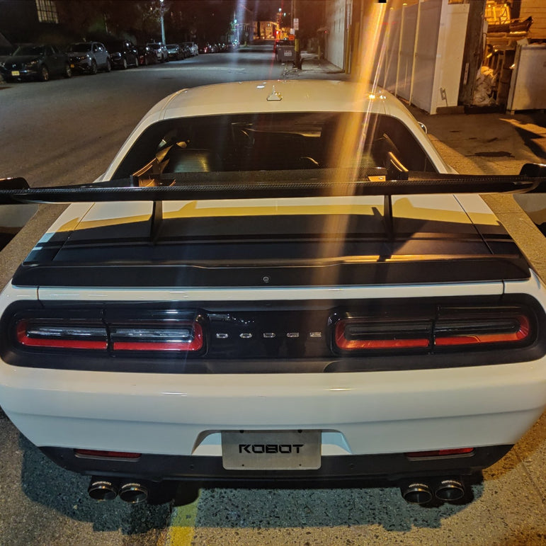 ROBOT CRAFTSMAN Carbon Fiber or FRP Swan Neck Hammer GT Wing For Dodge Challenger Scatpack RT Hellcat Aftermarket Carbon Fiber Part / Bodykit - Robot Bodykits