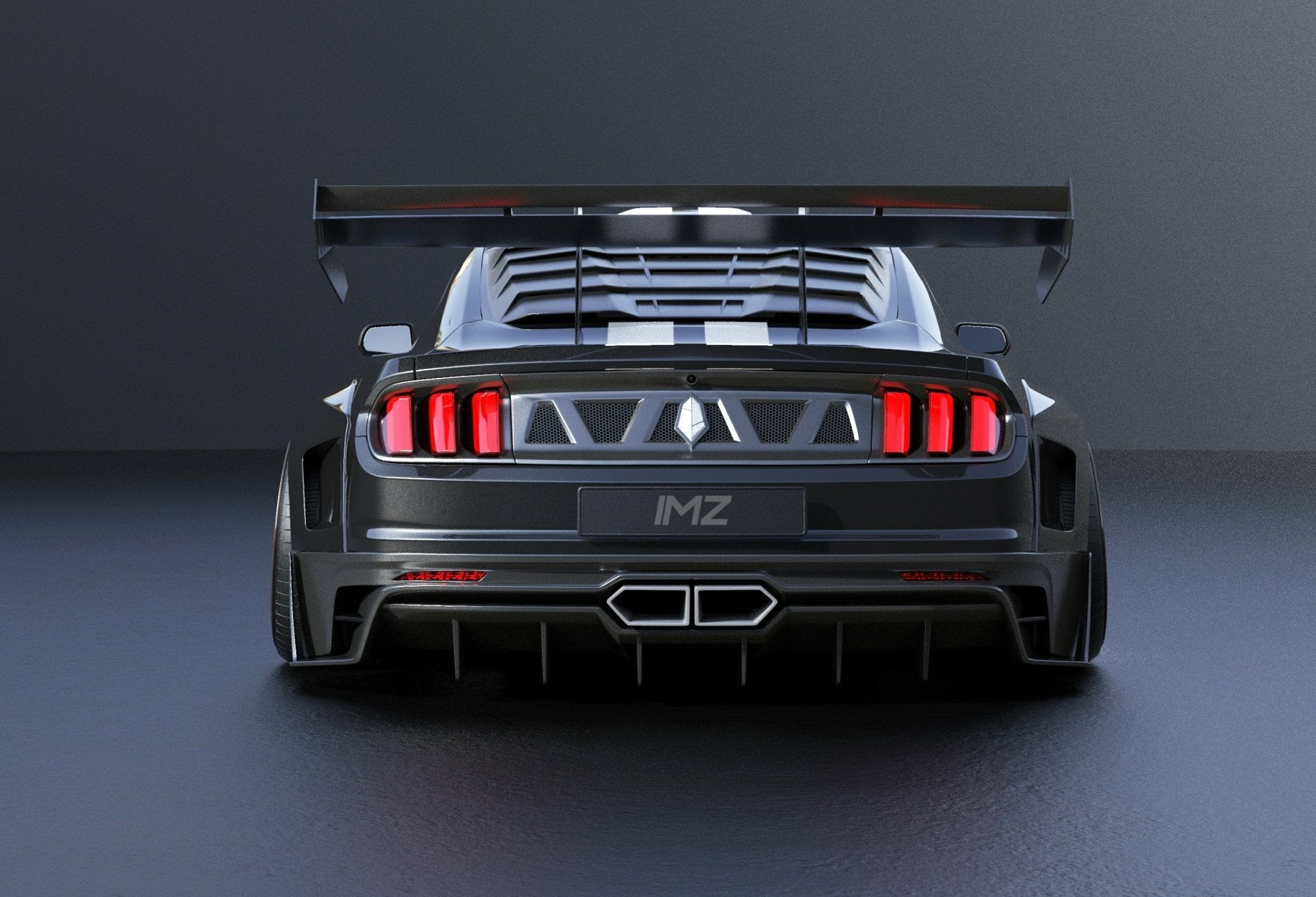 Robot Craftsman Ford Mustang Dawn Rear Boot Lid Trim Aftermarket Carbon Fiber Part / Bodykit - Robot Bodykits