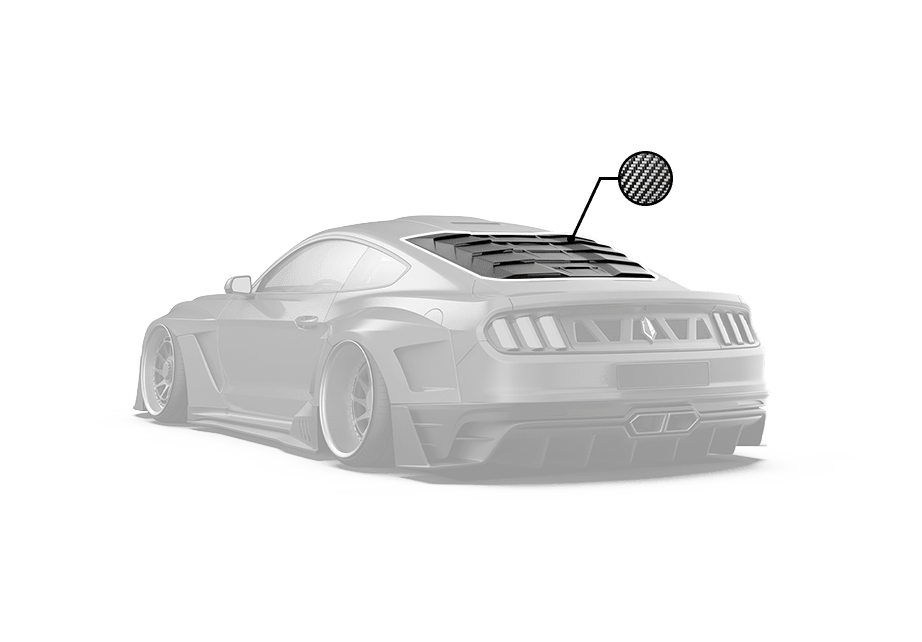 Robot Craftsman Ford Mustang Dawn Rear Window Covers Aftermarket Carbon Fiber Part / Bodykit - Robot Bodykits