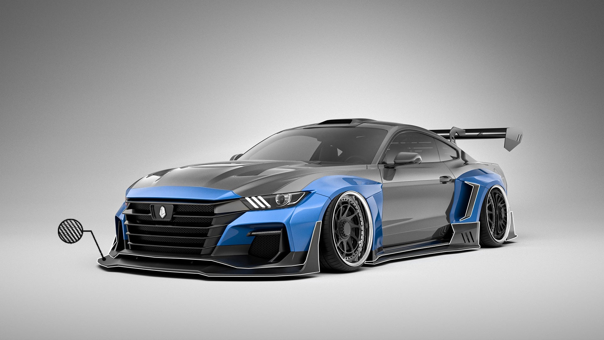 Robot Craftsman Ford Mustang Dawn Widebody Kit 2015-2023 Aftermarket Carbon Fiber Part / Bodykit - Robot Bodykits