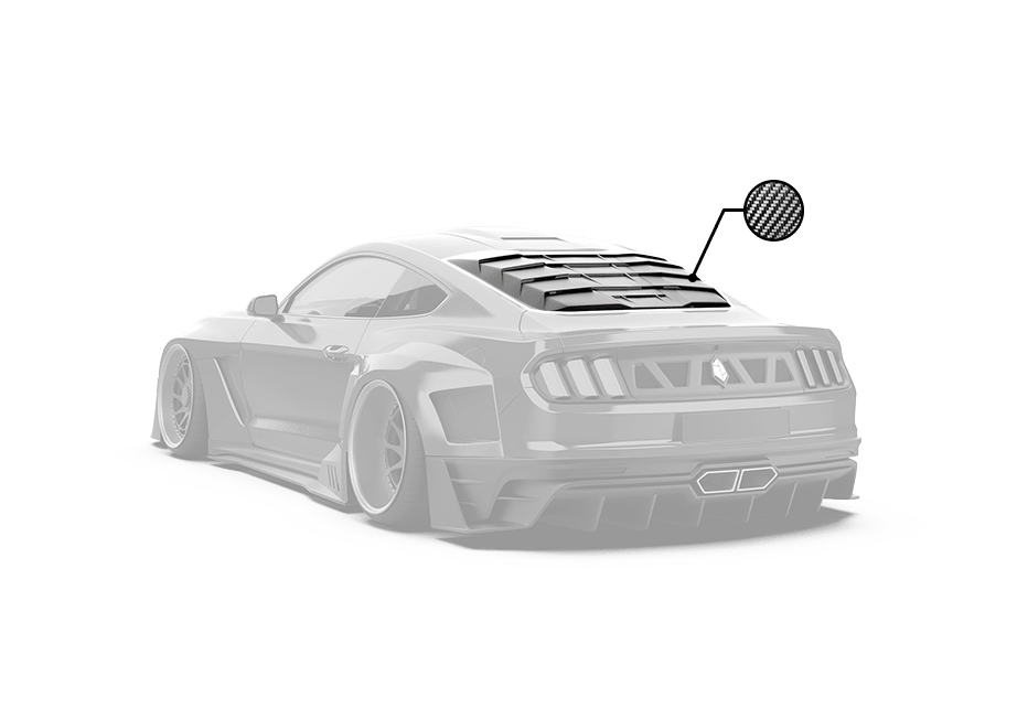 Robot Craftsman Ford Mustang Dusk Rear Window Covers Aftermarket Carbon Fiber Part / Bodykit - Robot Bodykits