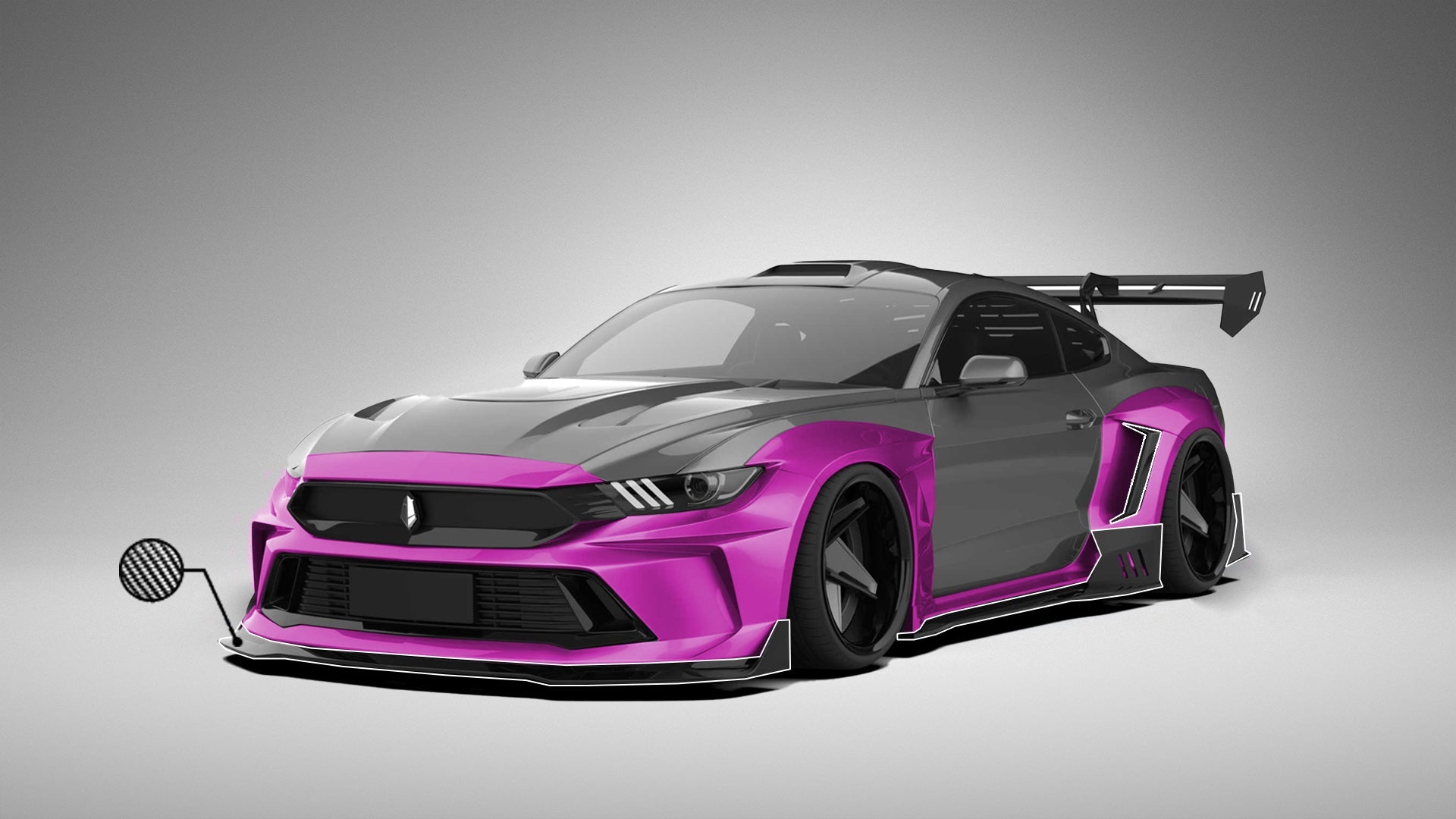 Robot Craftsman Ford Mustang Dusk Widebody Kit 2015 - 2023 Aftermarket Carbon Fiber Part / Bodykit - Robot Bodykits