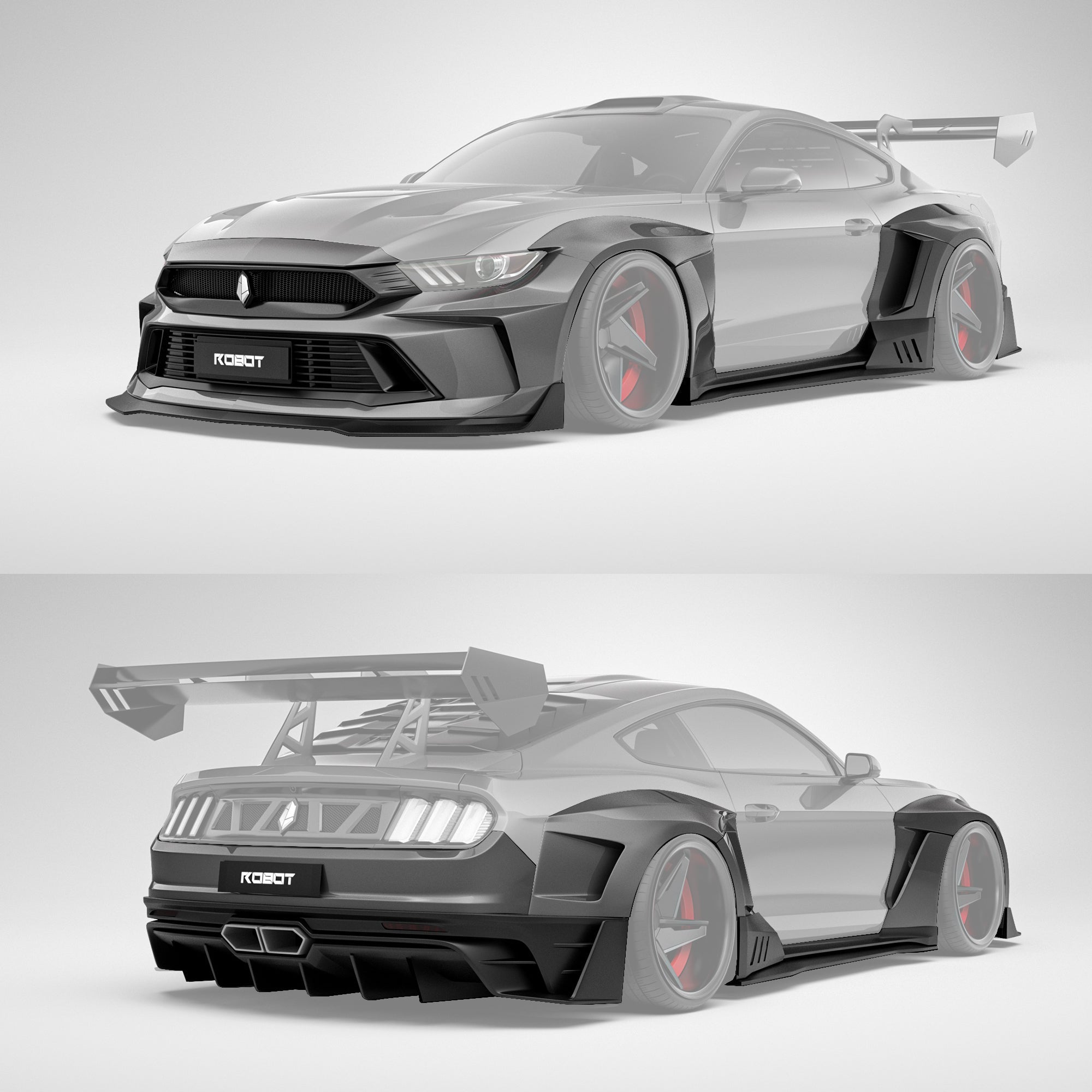 Robot Craftsman Ford Mustang Dusk Widebody Kit 2015 - 2023 Aftermarket Carbon Fiber Part / Bodykit - Robot Bodykits