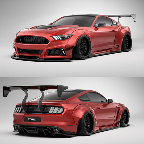 Robot Craftsman Ford Mustang V2 Fibre Glass Reinforced Plastic Complete Body Kit 2015-2023 Aftermarket Carbon Fiber Part / Bodykit - Robot Bodykits