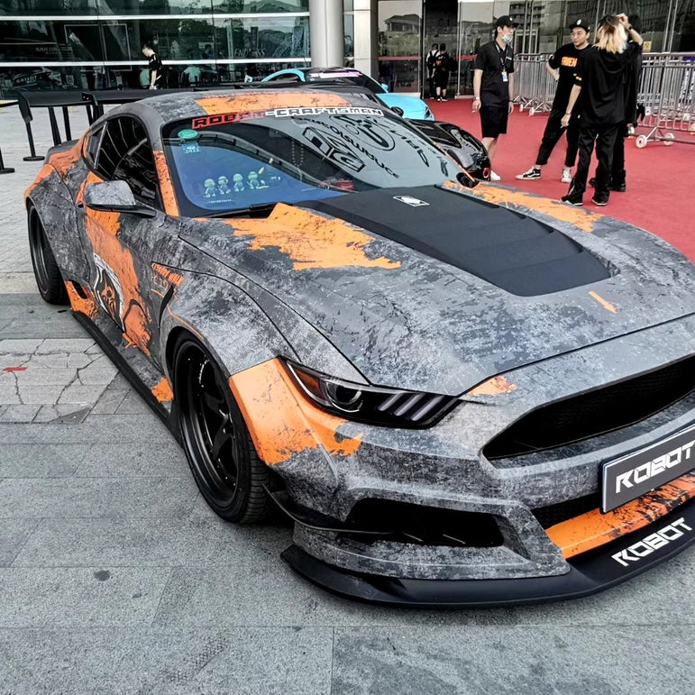 Robot Craftsman Ford Mustang V2 Fibre Glass Reinforced Plastic Complete Body Kit 2015 - 2023 Aftermarket Carbon Fiber Part / Bodykit - Robot Bodykits