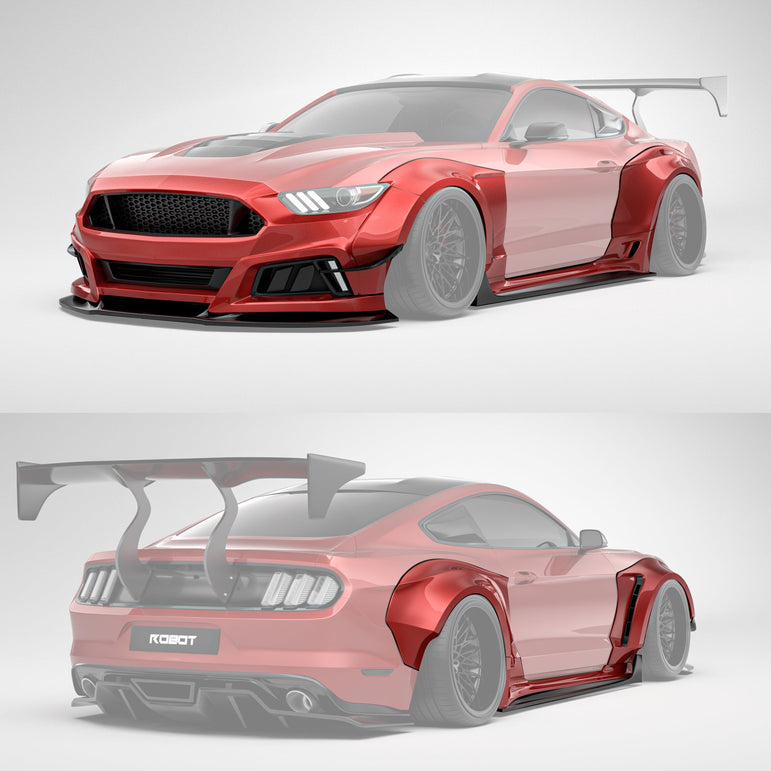 Robot Craftsman Ford Mustang V2 Fibre Glass Reinforced Plastic Complete Body Kit 2015 - 2023 Aftermarket Carbon Fiber Part / Bodykit - Robot Bodykits
