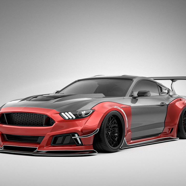 Robot Craftsman Ford Mustang V2 Fibre Glass Reinforced Plastic Complete Body Kit 2015 - 2023 Aftermarket Carbon Fiber Part / Bodykit - Robot Bodykits