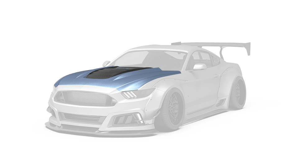 Robot Craftsman Ford Mustang V2 Hood / Bonnet (S550.1) Aftermarket Carbon Fiber Part / Bodykit - Robot Bodykits