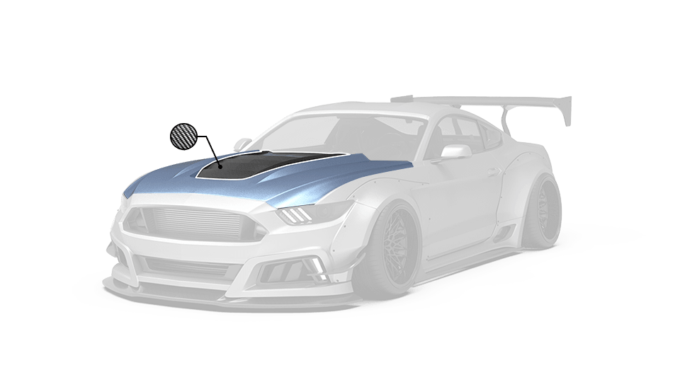 Robot Craftsman Ford Mustang V2 Hood / Bonnet (S550.1) Aftermarket Carbon Fiber Part / Bodykit - Robot Bodykits