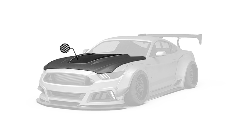 Robot Craftsman Ford Mustang V2 Hood / Bonnet (S550.1) Aftermarket Carbon Fiber Part / Bodykit - Robot Bodykits