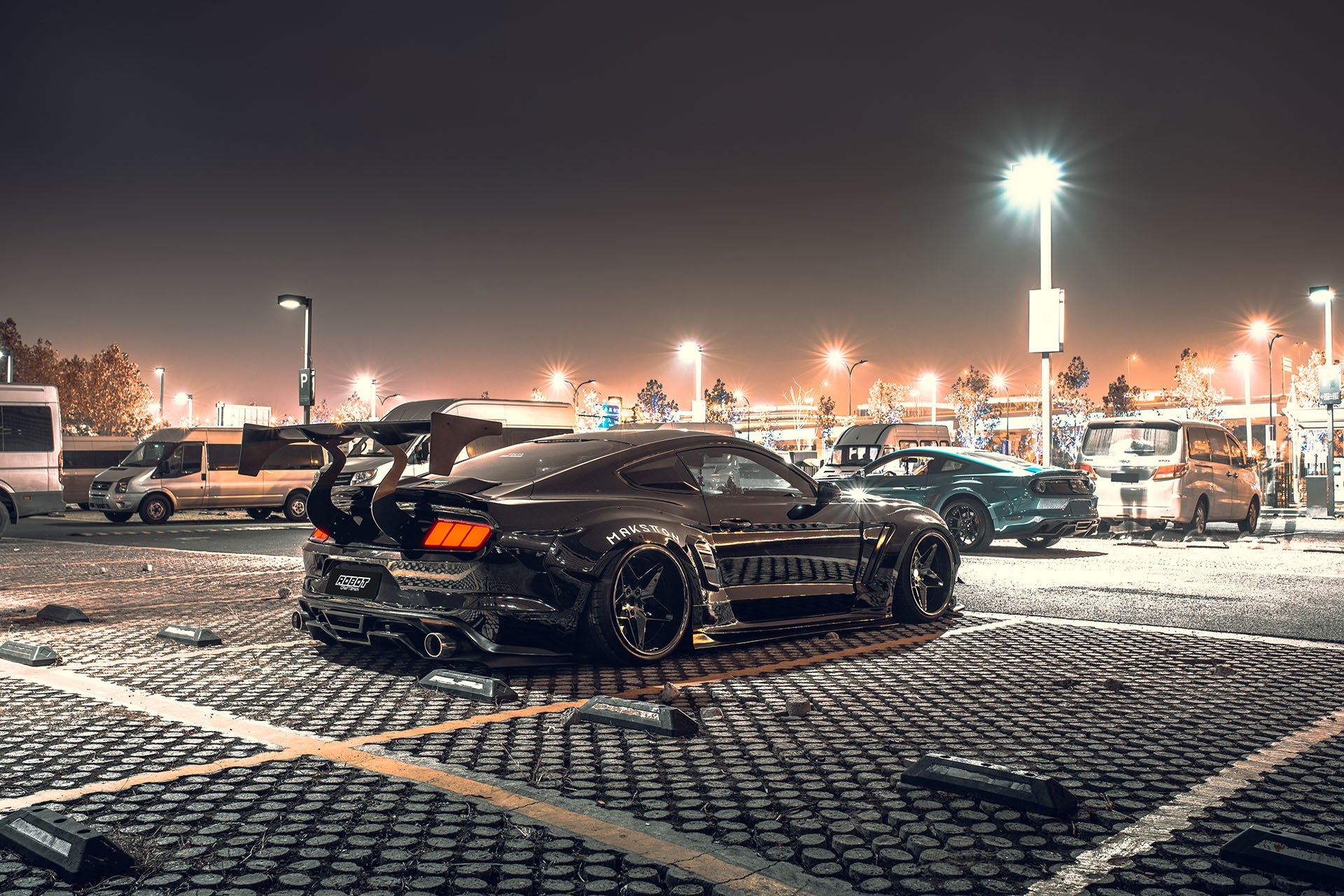 Robot Craftsman Ford Mustang V2 Rear Diffuser (S550.1) Aftermarket Carbon Fiber Part / Bodykit - Robot Bodykits