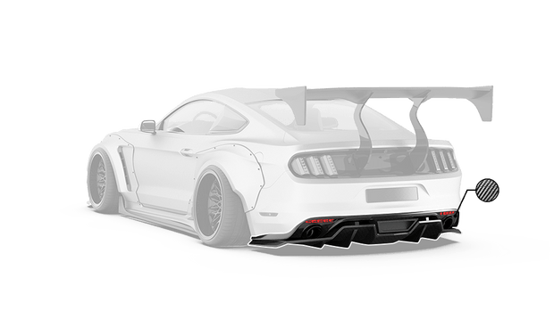 Robot Craftsman Ford Mustang V2 Rear Diffuser (S550.1) Aftermarket Carbon Fiber Part / Bodykit - Robot Bodykits