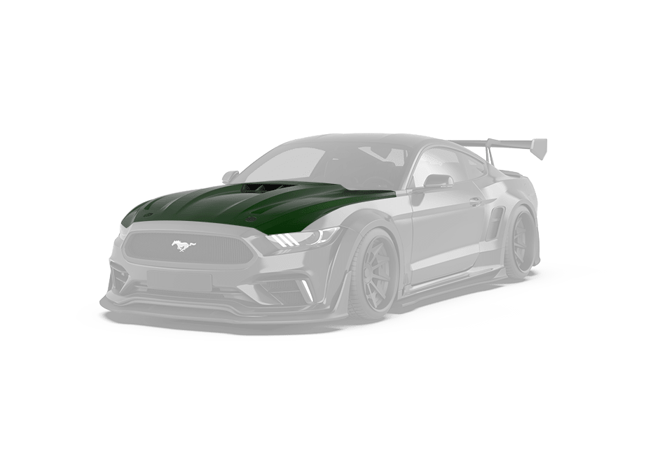 Robot Craftsman Ford Mustang V3 Hood / Bonnet (Fits S550.1 Only) Aftermarket Carbon Fiber Part / Bodykit - Robot Bodykits