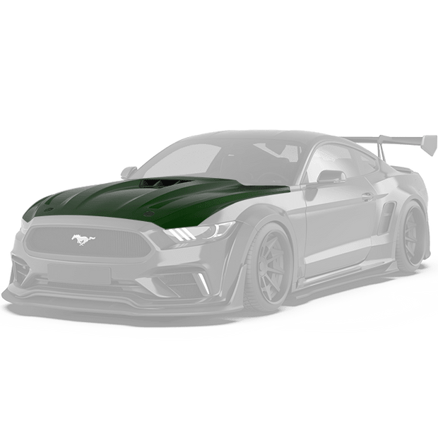 Robot Craftsman Ford Mustang V3 Hood / Bonnet (Fits S550.1 Only) Aftermarket Carbon Fiber Part / Bodykit - Robot Bodykits
