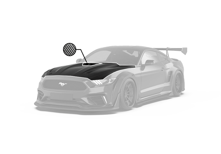 Robot Craftsman Ford Mustang V3 Hood / Bonnet (Fits S550.1 Only) Aftermarket Carbon Fiber Part / Bodykit - Robot Bodykits