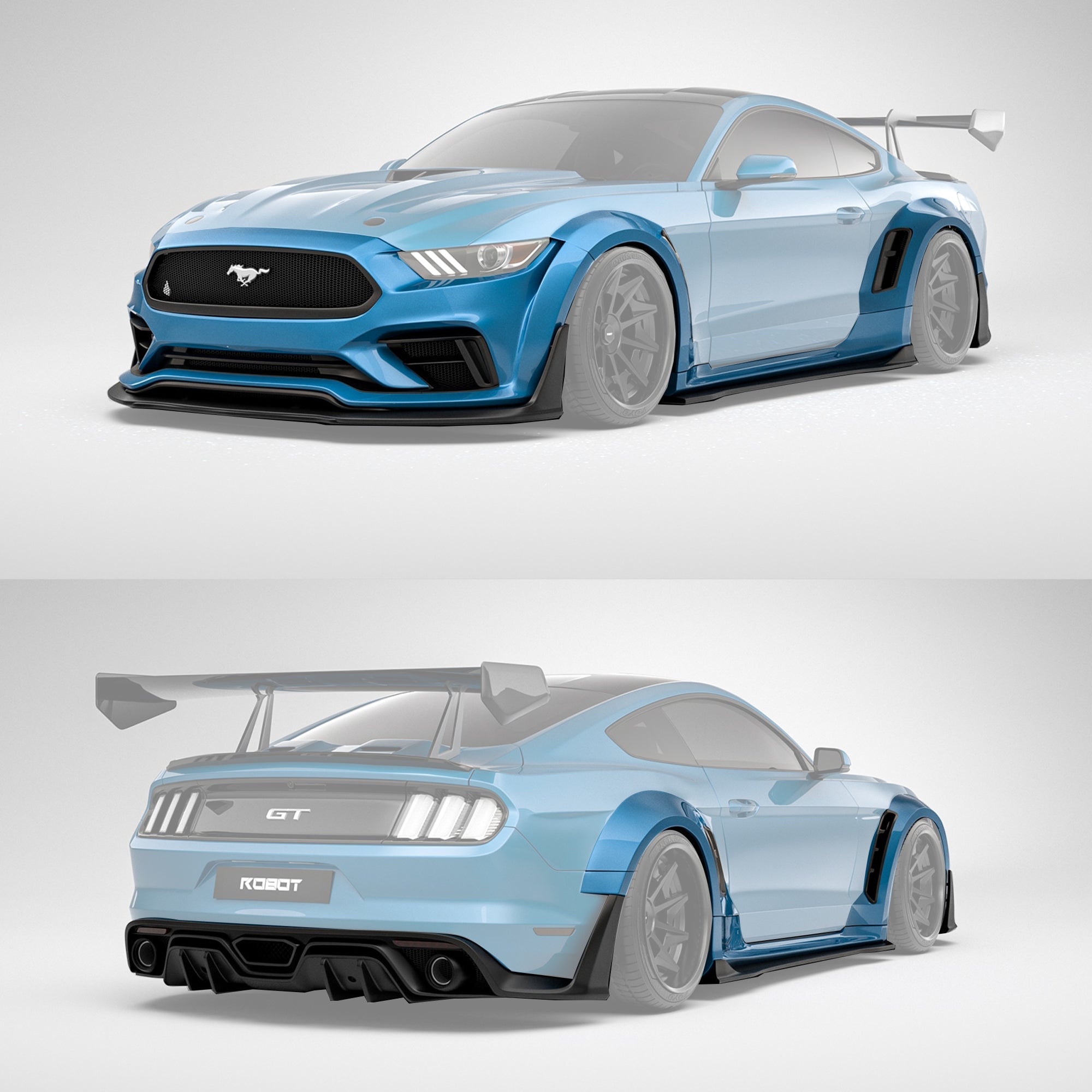 Robot Craftsman Ford Mustang V3 Widebody Kit 2015 - 2023 Aftermarket Carbon Fiber Part / Bodykit - Robot Bodykits