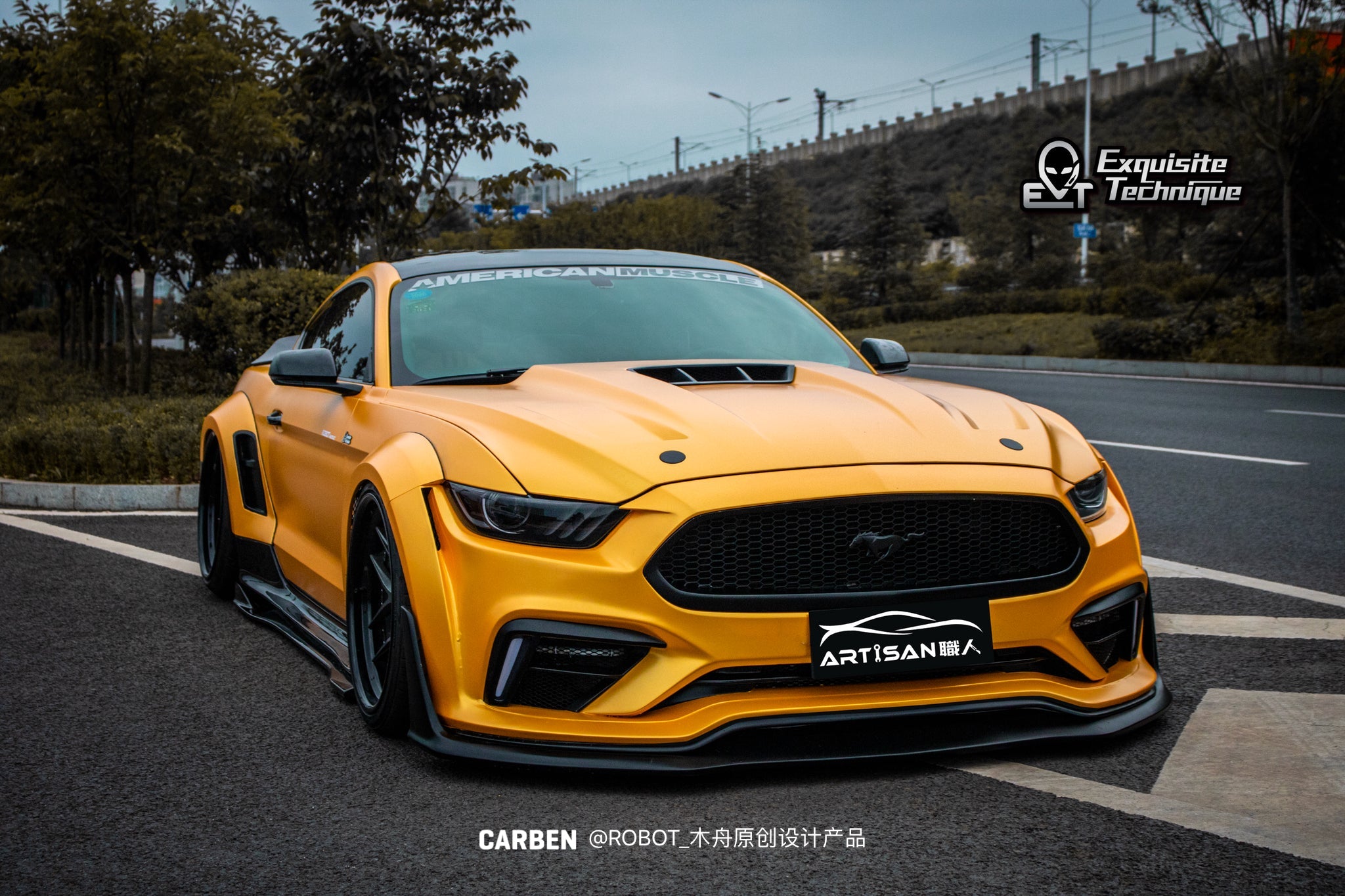 Robot Craftsman Ford Mustang V3 Widebody Kit 2015 - 2023 Aftermarket Carbon Fiber Part / Bodykit - Robot Bodykits