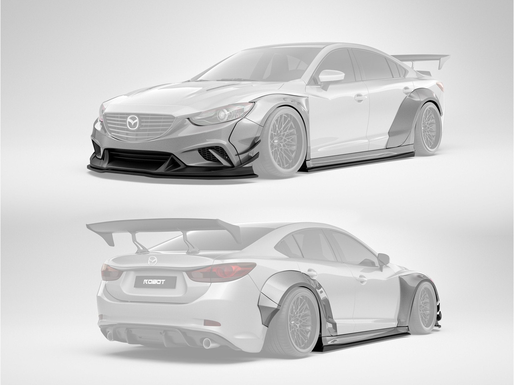 Robot Craftsman Mazda 6 2014 - 2017 Plus Body Kit Fibre Glass Reinforced Plastic Complete Widebody Kit (FRP) Aftermarket Carbon Fiber Part / Bodykit - Robot Bodykits