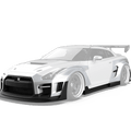 Robot Craftsman Nissan GTR Body Kit R35 WIDEBODY Fibre Glass Reinforced Plastic Complete Body Kit (FRP) Aftermarket Carbon Fiber Part / Bodykit - Robot Bodykits