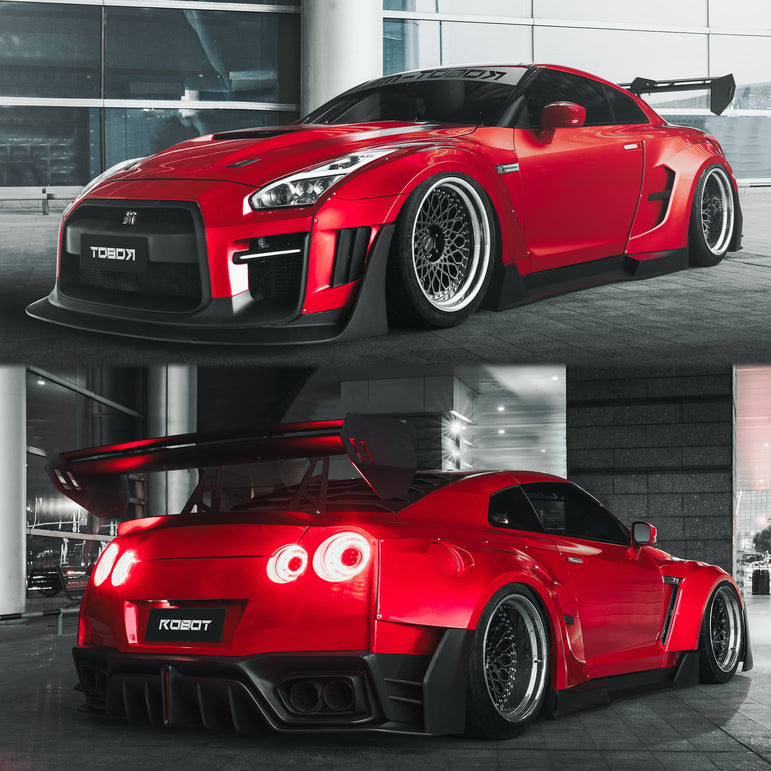 Robot Craftsman Nissan GTR Body Kit R35 WIDEBODY Fibre Glass Reinforced Plastic Complete Body Kit (FRP) Aftermarket Carbon Fiber Part / Bodykit - Robot Bodykits