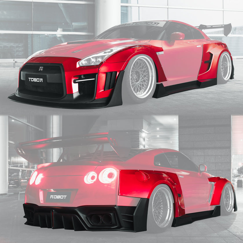Robot Craftsman Nissan GTR Body Kit R35 WIDEBODY Fibre Glass Reinforced Plastic Complete Body Kit (FRP) Aftermarket Carbon Fiber Part / Bodykit - Robot Bodykits